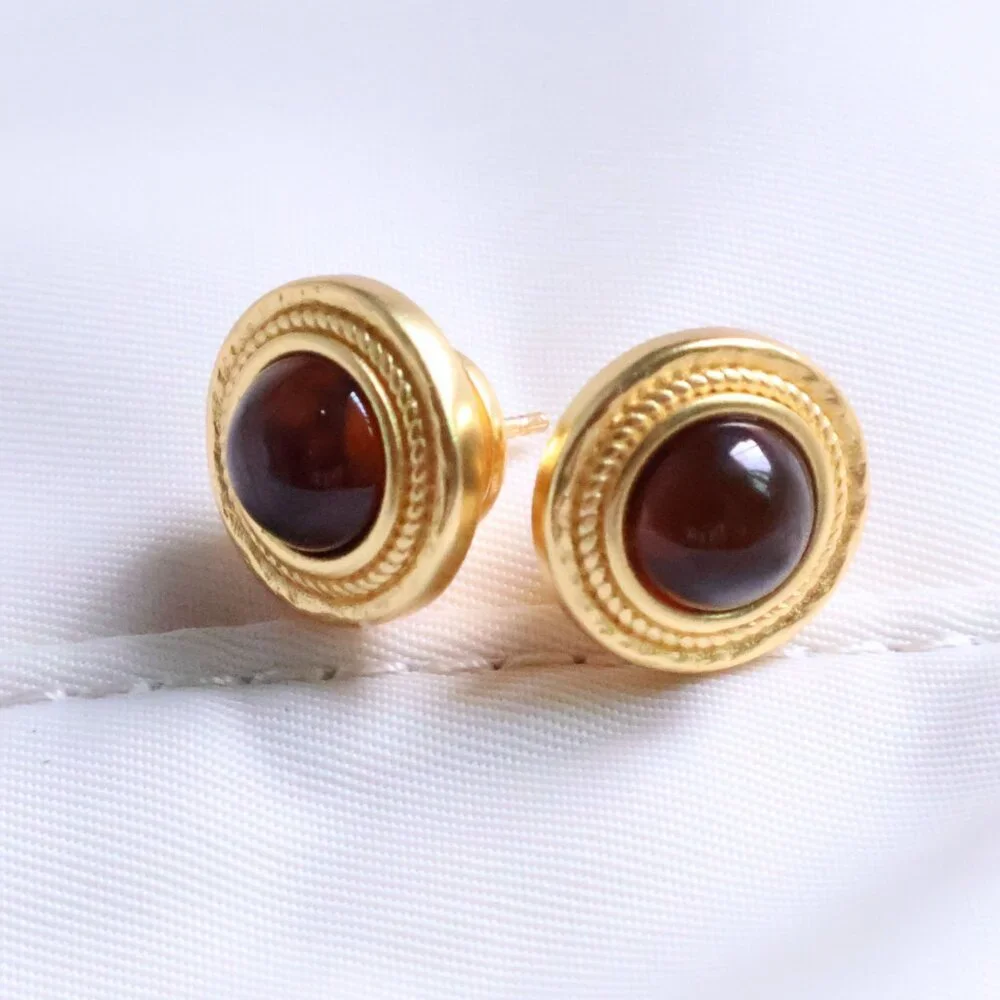 Julie Vos Stud Earrings - Madison - Acetate Gold - Picture 2 of 2